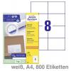 Avery-Zweckform 6137 univerzální etikety 105 x 57 mm papír bílá 1 ks trvalé laserová tiskárna