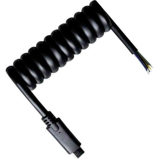 BKL Electronic Kabel USB-C USB-C®, Otevřené konce kabelu 1 m černá spirálový kabel 10080175
