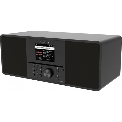 Telestar TOP 300 Schwarz 5700300 rádio CD, internetové, DAB+, FM, USB, Wi-Fi, internet, DAB+, CD, Bluetooth, AUX, vč. dálkového ovládání, černá