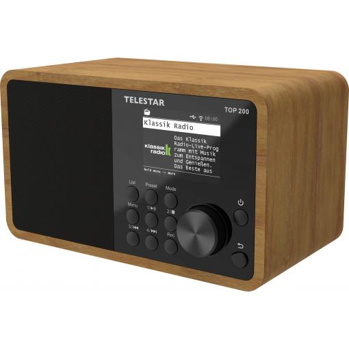 Telestar TOP 200 Holz 5701200 internetové přenosné rádio, internetové, DAB+, FM, Bluetooth, USB, Wi-Fi, AUX, dřevo