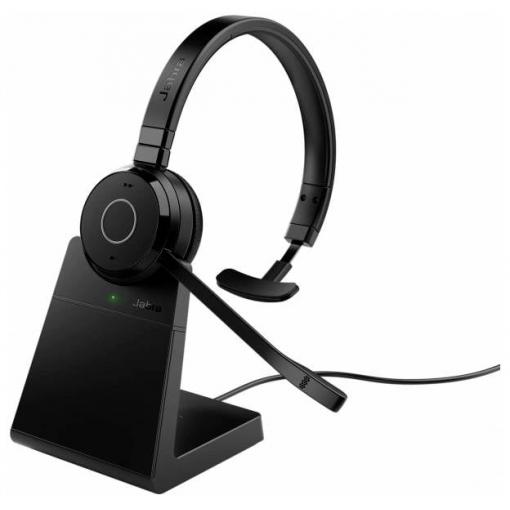Jabra Evolve 65 TE Link390a UC Mono Headset otevřená (On Ear) Bluetooth® černá headset, Indikátor nabití, monofonní Počítače
