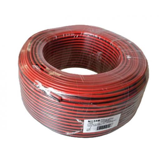 Dvojlinka 2×1 mm² CCA, 17 AWG, červeno-černá, 100 m