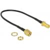 Delock pro Wi-Fi antény kabel [1x Zástrčka RPSMA - 1x Zásuvka RPSMA] 0.2 m černá