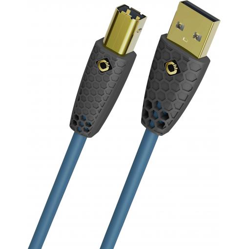 Oehlbach USB kabel USB-B zástrčka, USB-A zástrčka 10 m permanentní modrá dvoužilový stíněný, pozlacené kontakty D1C9574