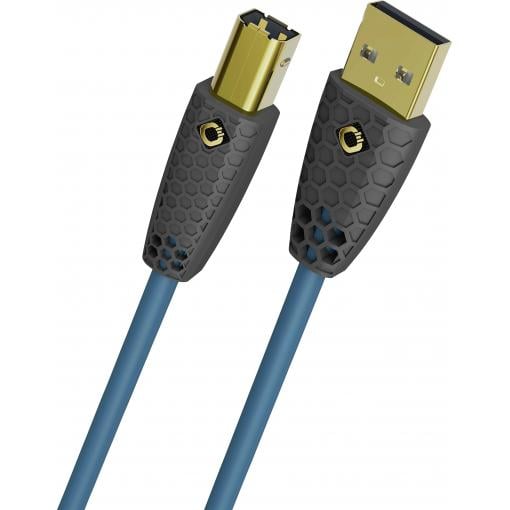 Oehlbach USB kabel USB-B zástrčka, USB-A zástrčka 7.5 m permanentní modrá dvoužilový stíněný, pozlacené kontakty D1C9573
