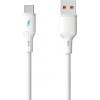 Akyga Kabel USB-C USB-A zástrčka, USB-C ® zástrčka 1.8 m bílá AK-USB-60