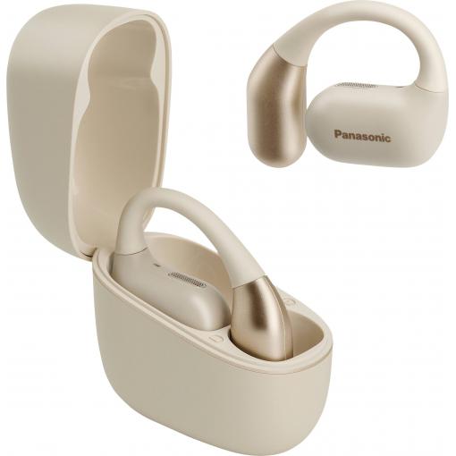 Panasonic RB-F10DE-C špuntová sluchátka (In Ear) Bluetooth® béžová Redukce šumu mikrofonu Nabíjecí pouzdro, Sluchátka na lícní kosti, regulace hlasitosti,