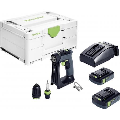 Festool CXS 18 C 3,0-Plus aku vrtací šroubovák, 18 V, 3.00 Ah akumulátor, vč. nabíječky, 576883