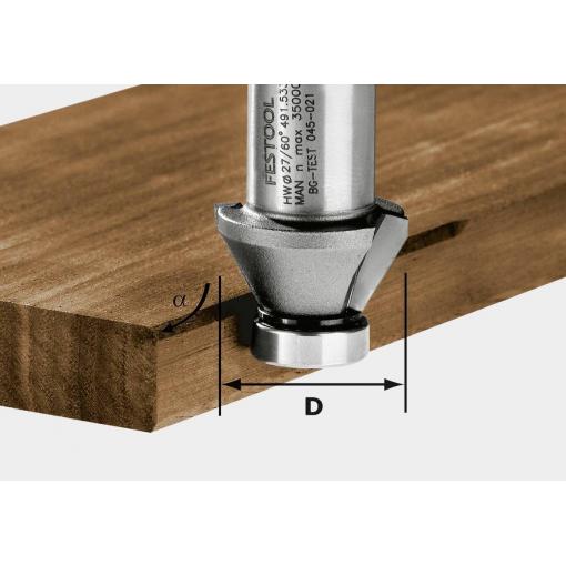 Festool 490090 fazetovací fréza, tvrdokov, Vnější Ø 27 mm
