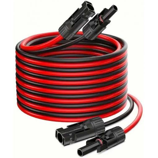 Solární kabel H1Z2Z2-K, 4 mm², 15 m, MC4 konektory, červený + černý