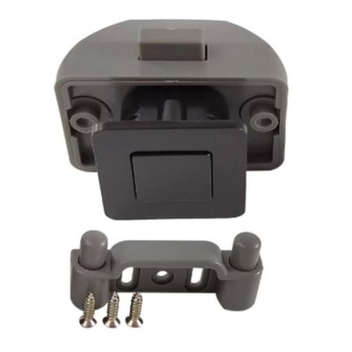 Nábytkový zámek push-lock do karavanu, hranatý, černý, 60 × 39 mm