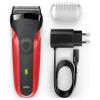 Braun Series 3 300s 81569932 foliový zastřihovač červená, černá