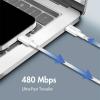 LogiLink Kabel USB-C USB 2.0 USB-A zástrčka, USB-C ® zástrčka 1 m bílá látkový potah CU0321