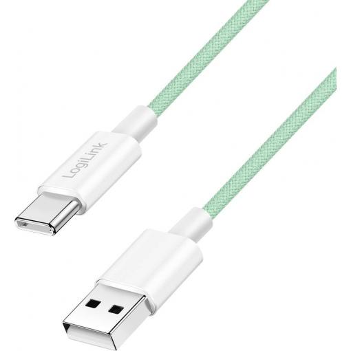 LogiLink Kabel USB-C USB 2.0 USB-A zástrčka, USB-C ® zástrčka 0.5 m zelená CU0326