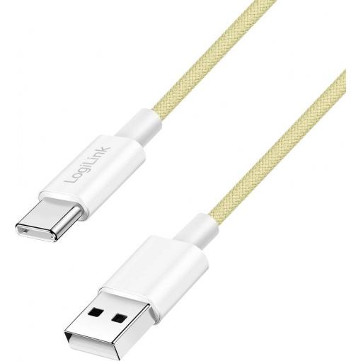 LogiLink Kabel USB-C USB 2.0 USB-A zástrčka, USB-C ® zástrčka 1 m žlutá CU0333