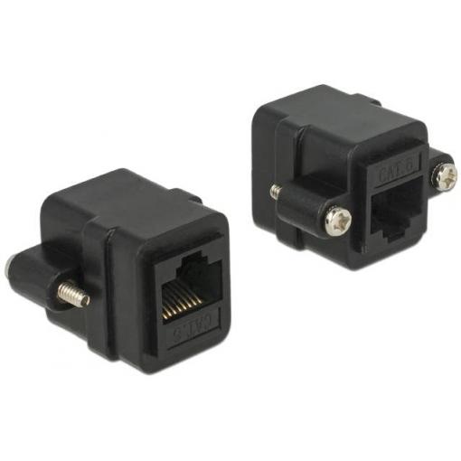 Delock RJ45 síťový adaptér CAT 6 [1x RJ45 zásuvka - 1x RJ45 zásuvka] 0 mm černá