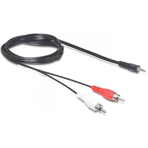 Delock 84212 jack / cinch audio kabel [1x jack zástrčka 3,5 mm - 2x cinch zástrčka] 5 m černá
