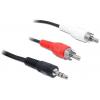 Delock 84000 jack / cinch audio kabel [1x jack zástrčka 3,5 mm - 2x cinch zástrčka] 1.5 m černá