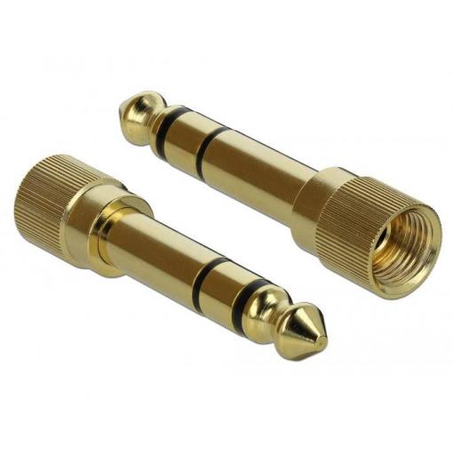 Delock 65983 65983 jack audio adaptér [1x jack zástrčka 6,3 mm - 1x jack zásuvka 3,5 mm] zlatá
