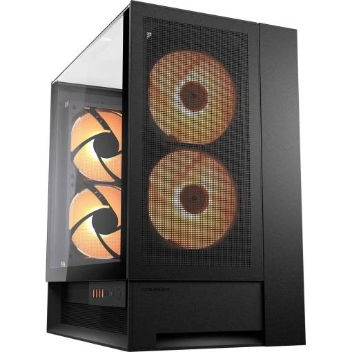 Cougar CGR-2WA3B-RGB midi tower PC skříň černá 2 předinstalované ventilátory, boční okno, integrované osvětlení