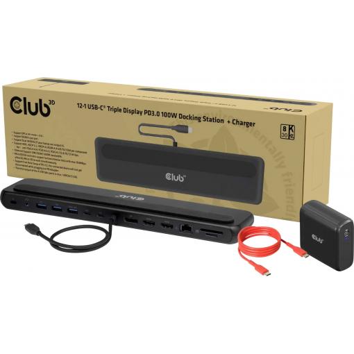 club3D USB-C® dokovací stanice CSV-2541 napájení USB-C®