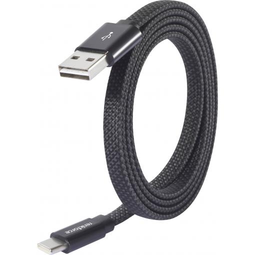 Renkforce USB kabel USB 2.0 USB-A zástrčka, USB-C ® zástrčka 1.00 m černá S magnetickým vinutím RF-6872560