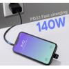 Renkforce USB3® adaptér [1x USB-C® zástrčka - 1x USB-C® zásuvka] USB4® U-Type Charging Adapter, 8K, 140W, 40 Gbps LED displej s nabíjením (napětí/proud/výkon),