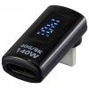 Renkforce USB3® adaptér [1x USB-C® zástrčka - 1x USB-C® zásuvka] USB4® L-Type Male to Female Charging Adapter, 8K, 140W, 40 Gpbs LED displej s nabíjením