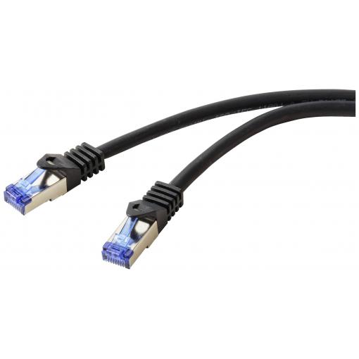 Renkforce RF-6830460 RJ45 síťové kabely, propojovací kabely CAT 6A S/FTP 1.00 m černá 1 ks