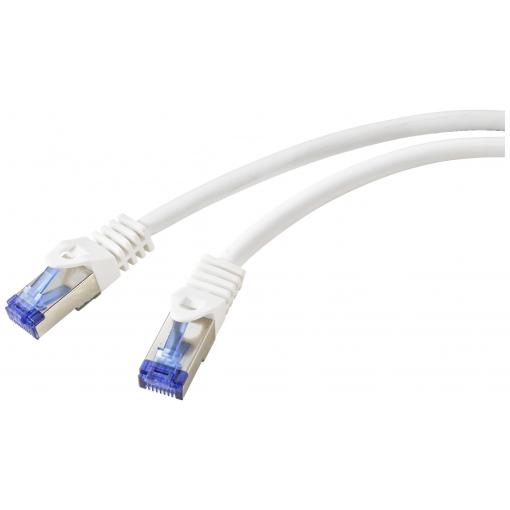 Renkforce RF-6830454 RJ45 síťové kabely, propojovací kabely CAT 6A S/FTP 2.00 m bílá 1 ks