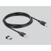 Delock 90562 skener 2D čárového kódu Bluetooth, kabelové 2D, 1D LED černá ruční