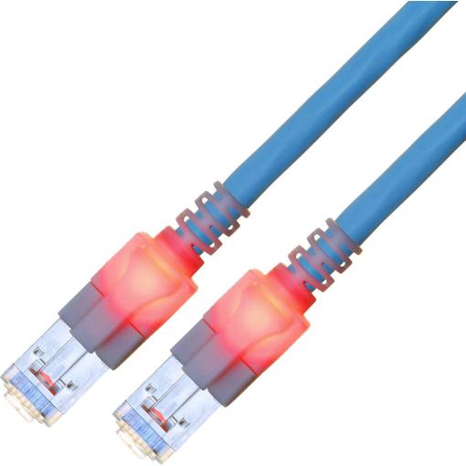 Easylan CS1OBCDCD0010 RJ45 síťové kabely, propojovací kabely CAT 6 S/FTP 1.00 m modrá dvoužilový stíněný, bez halogenů, samozhášecí 1 ks