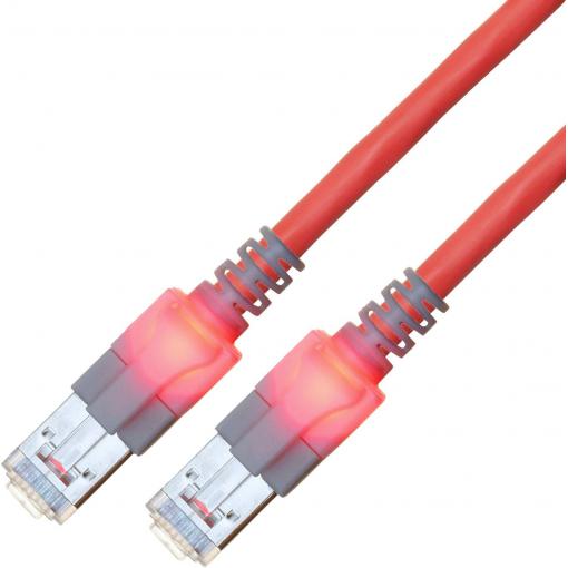 Easylan CS1ORCDCD0100 RJ45 síťové kabely, propojovací kabely CAT 6 S/FTP 10.00 m červená (jasná) dvoužilový stíněný, bez halogenů, samozhášecí 1 ks