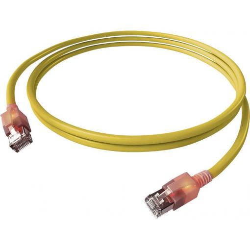 Easylan CS1OYADAD0070 RJ45 síťové kabely, propojovací kabely CAT 6A S/FTP 7.00 m žlutá dvoužilový stíněný, bez halogenů, samozhášecí 1 ks