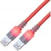 Easylan CS1ORCDCD0030 RJ45 síťové kabely, propojovací kabely CAT 6 S/FTP 3.00 m červená (jasná) dvoužilový stíněný, bez halogenů, samozhášecí 1 ks