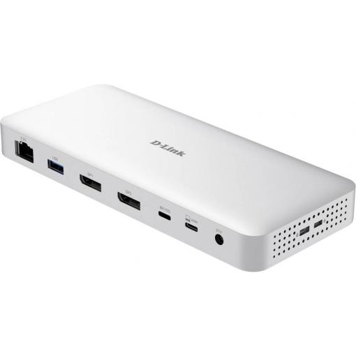D-Link USB-C® dokovací stanice DUF-901/E Podporuje rozlišení 8K při frekvenci 30 Hz (1x) / 4K při 30 Hz (2x), vč. zámku Kensington
