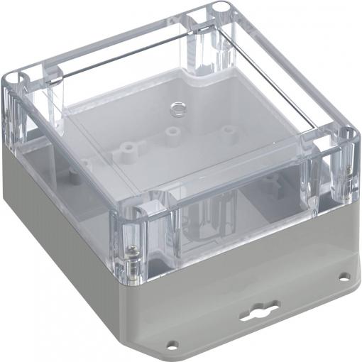 TRU COMPONENTS 6U07111106737 TC-13865284 Průmyslová skříň 136.5 x 106.5 x 60.1 ABS-PC světle šedá, transparentní 1 ks