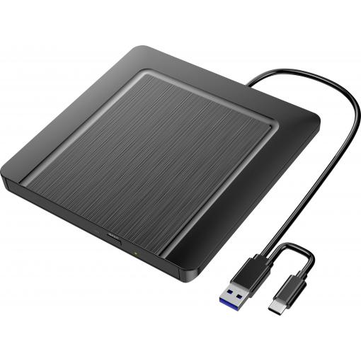 Xlyne externí DVD vypalovačka USB-A, USB-C®, USB 2.0 černá