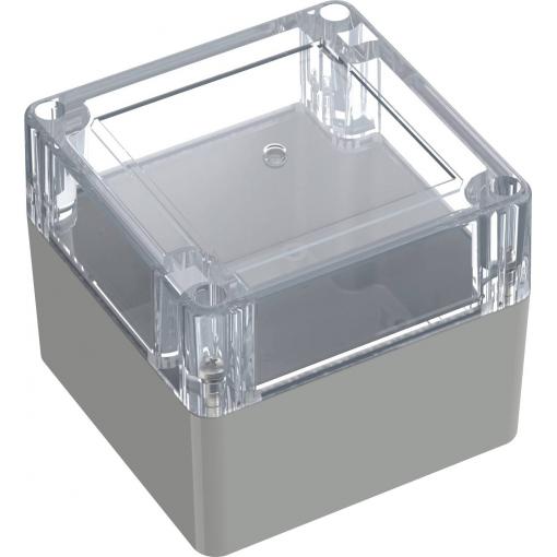 TRU COMPONENTS 6U07090908437 TC-13865084 Průmyslová skříň 90 x 90 x 75 ABS, polykarbonát světle šedá, transparentní 1 ks