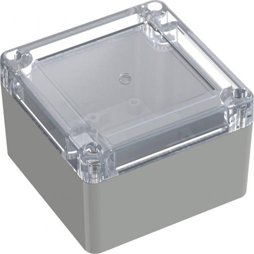 TRU COMPONENTS 6U07090906139 TC-13865076 Průmyslová skříň 90 x 90 x 60 polykarbonát světle šedá, transparentní 1 ks