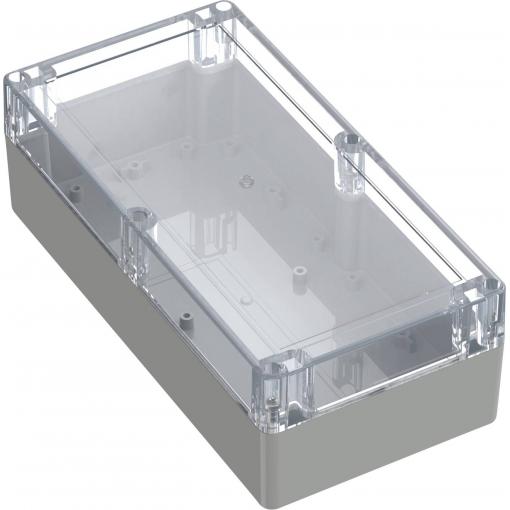 TRU COMPONENTS 6U07241208437 TC-13865180 Průmyslová skříň 240.2 x 120.1 x 75.1 ABS-PC světle šedá, transparentní 1 ks