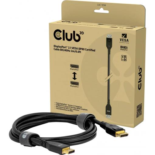 club3D CAC-1094 DisplayPort prodlužovací kabel [1x zástrčka DisplayPort - 1x zástrčka DisplayPort] vícebarevná 2 m