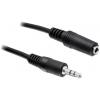 Delock 84002 jack audio kabel [1x jack zástrčka 3,5 mm - 1x jack zásuvka 3,5 mm] 3 m černá