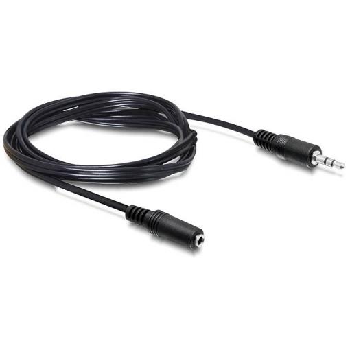Delock 84002 jack audio kabel [1x jack zástrčka 3,5 mm - 1x jack zásuvka 3,5 mm] 3 m černá