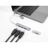 Delock 64214 USB Hub 4 porty USB-A USB 3.2 Gen1 5 GBit/s s konektorem USB C stříbrná 64214