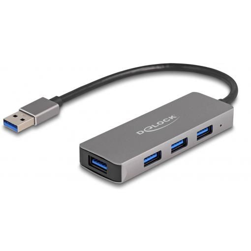 Delock 63171 USB Hub 4 porty USB-A USB 3.1 Gen1 5 GBit/s šedá 63171