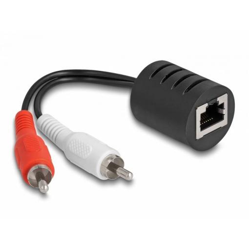 Delock 87857 RJ45 / cinch audio kabel [1x RJ45 zásuvka - 2x cinch zástrčka] 50 m černá, červená, bílá