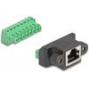 Delock RJ45 síťový adaptér Kabel [1x RJ45 zásuvka - 1x zásuvka] černá, zelená