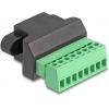 Delock RJ45 síťový adaptér Kabel [1x RJ45 zásuvka - 1x zásuvka] černá, zelená