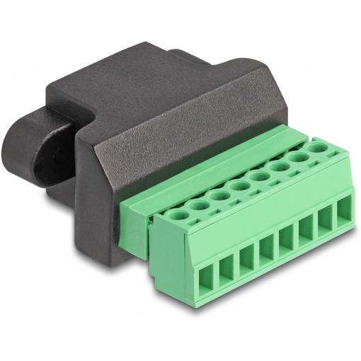 Delock RJ45 síťový adaptér Kabel [1x RJ45 zásuvka - 1x zásuvka] černá, zelená
